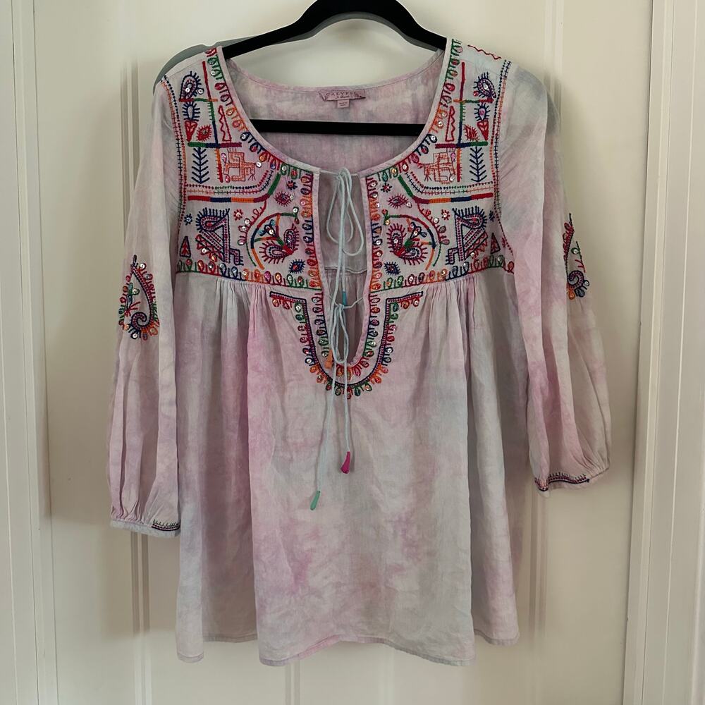 Calypso St. Barth BoHo Tie Dye Top Sz 0 Small 4/6